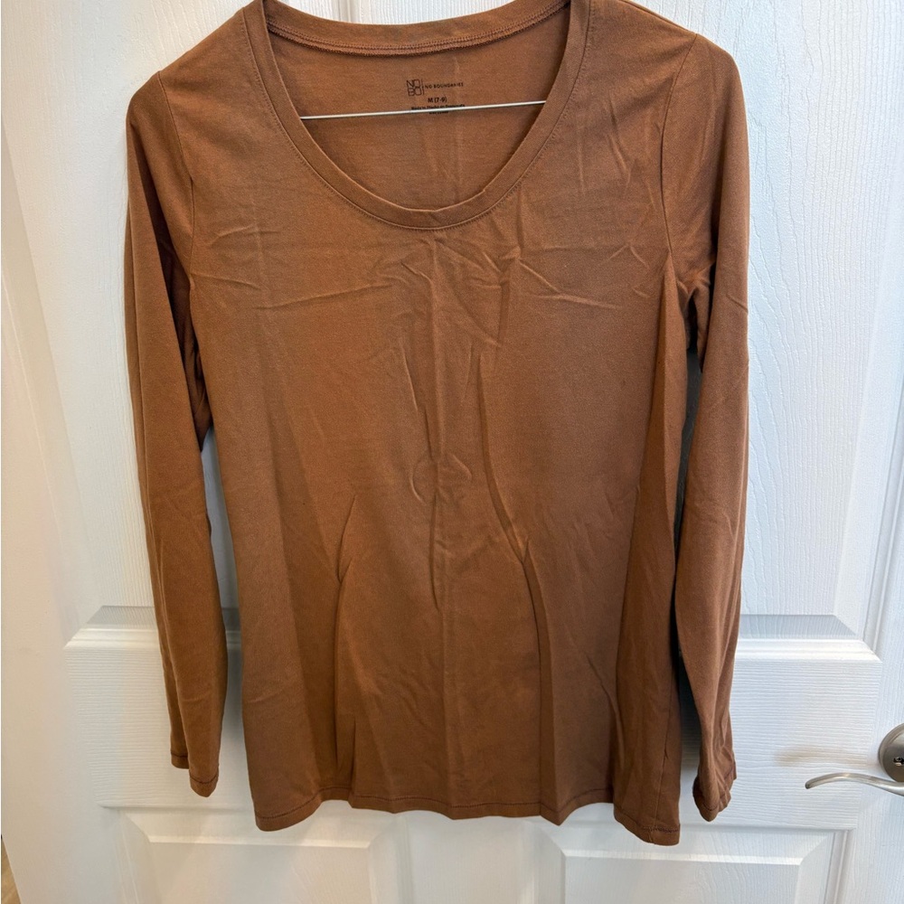 No Boundaries Tan Long Sleeve Women's Top